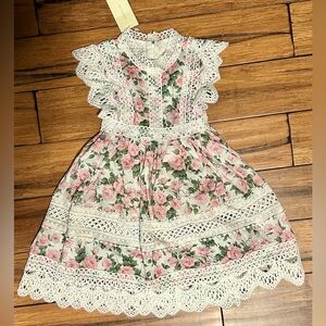 NWT Trish Scully Floral Lace Kids Dress Sz 4 Easter